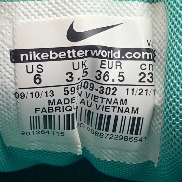 Nike Air Max Thea Teal Orange Running Shoes 599409-302 Women’s Sz 6 - Picture 5 of 10